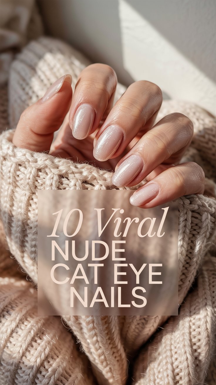 Nude Cat Eye Nails