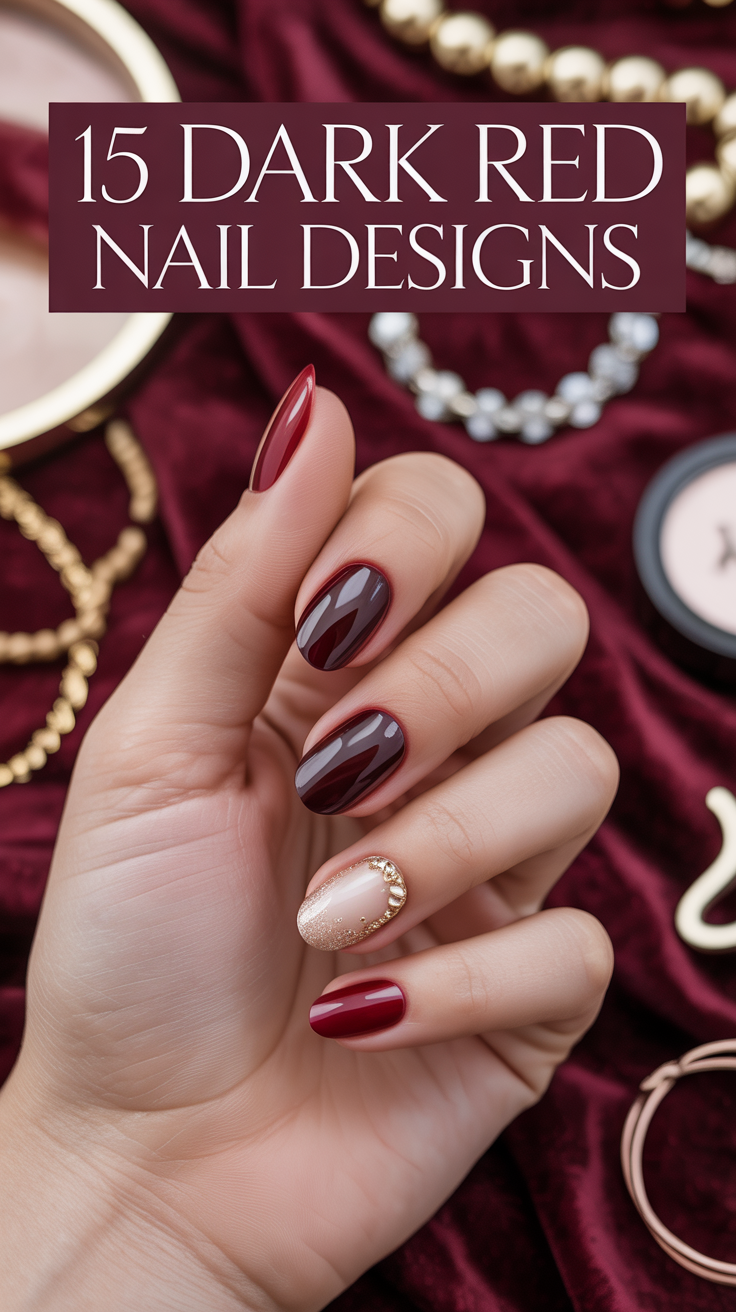 Dark Red Nails