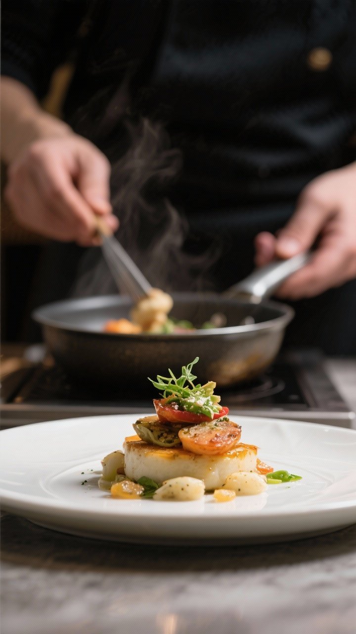 Cooking process close-up: A tiny