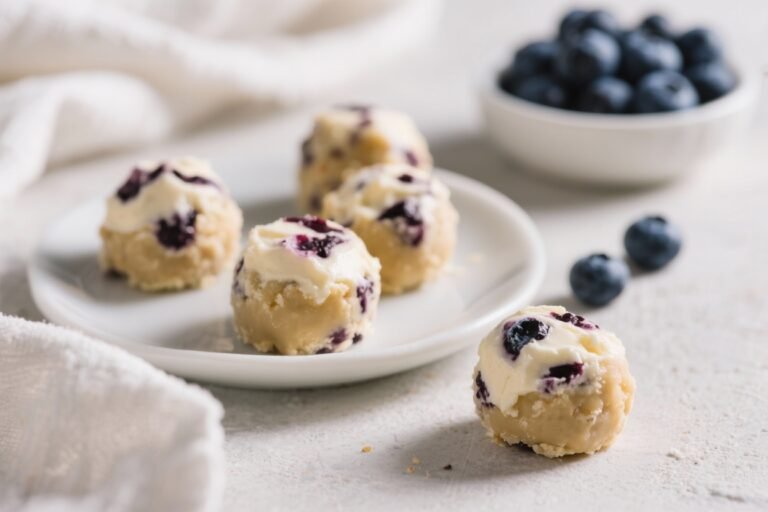 Blueberry Cheesecake Protein Bites That Feel Like Dessert, Perform Like Pre-Workout