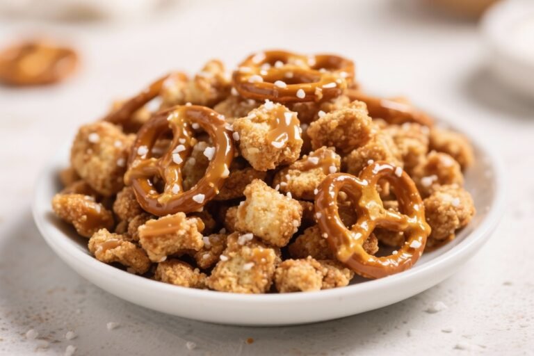 Salted Caramel Pretzel Puppy Chow: The Sweet–Salty Snack You’ll “Accidentally” Eat by the Handful