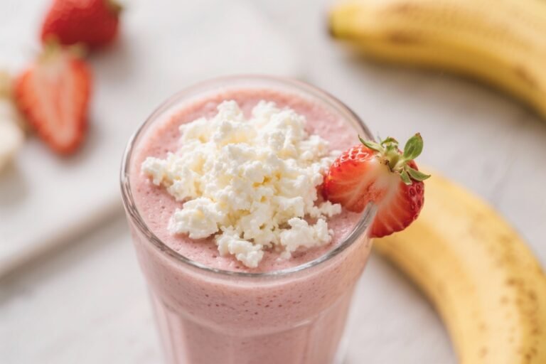 The Cottage Cheese Strawberry Banana Smoothie That Bulks Your Mornings Like a Boss