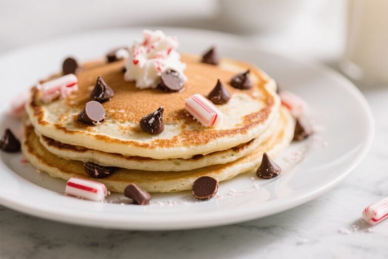 Peppermint Chocolate Chip Pancakes That Taste Like a Holiday Milkshake—But for Breakfast
