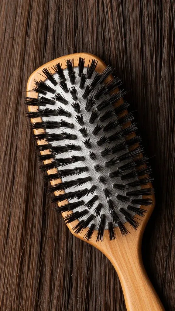 nylon bristle round brush for thick hair, studio closeup