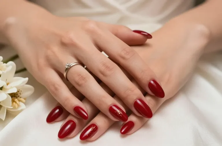 32 Red Wedding Nails For Bride That Bring Drama, Romance, And Wow