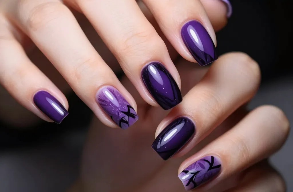 Find Your Next 29 Purple and Black Nails Obsession
