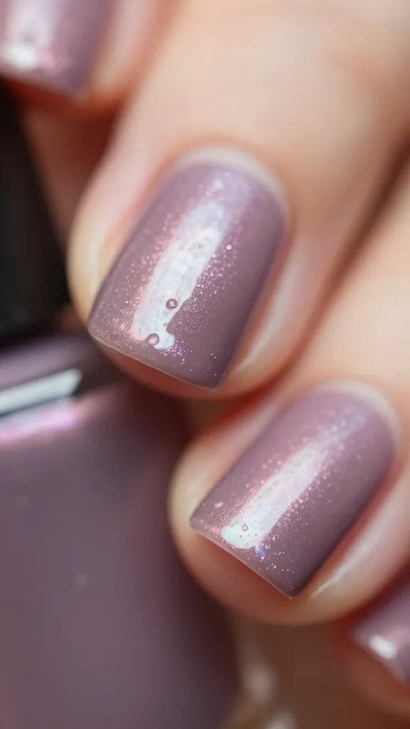 Chipped nail polish, extreme closeup.