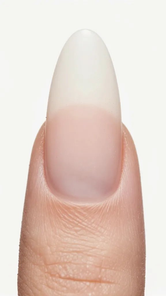 Closeup of elongated nail plate illusion.
