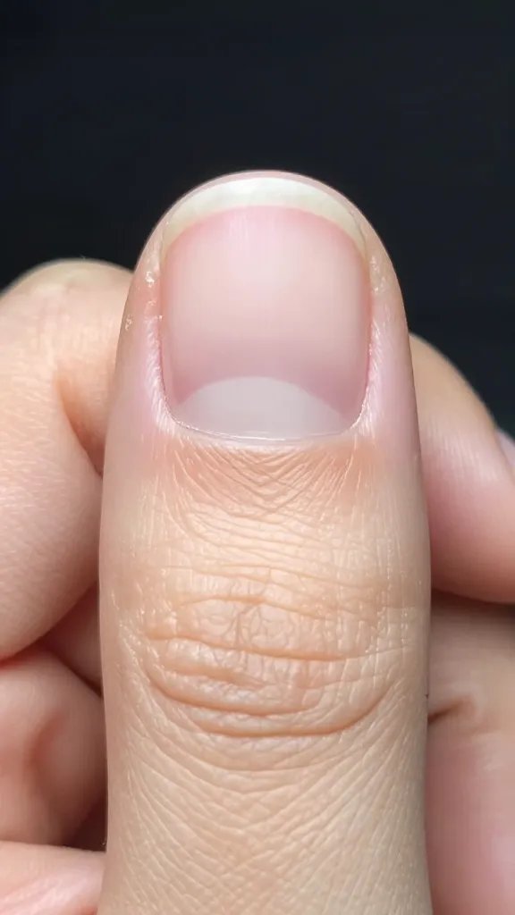 Closeup: moisturized cuticle, healthy fingernail