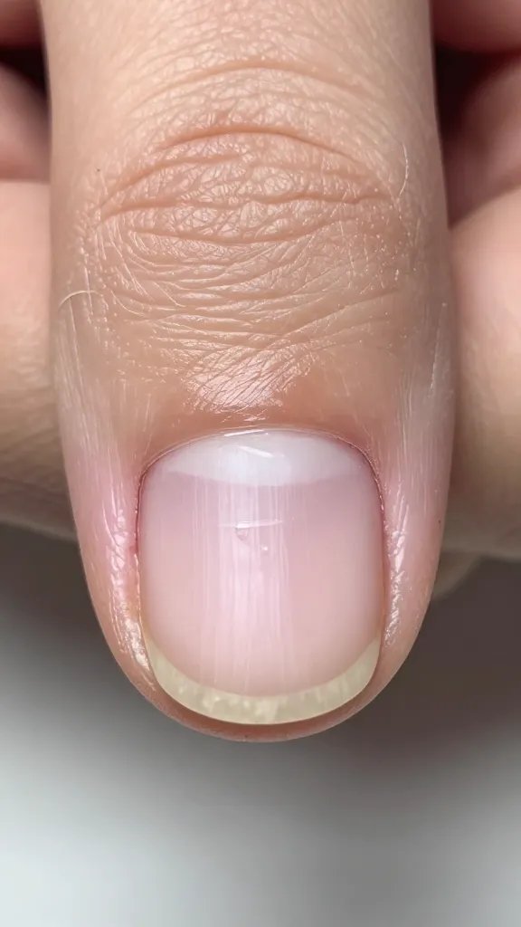 Closeup: dry, ragged cuticle, unpolished nail