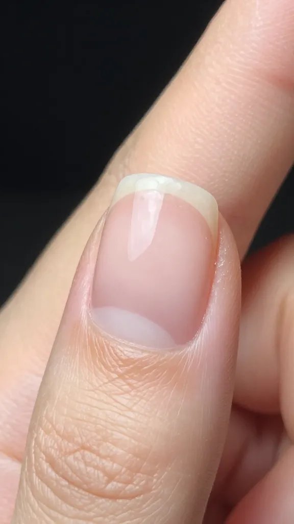 Squeaky clean bare fingernail, closeup