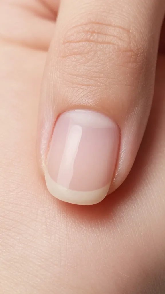Closeup: acrylic nail, indenting skin