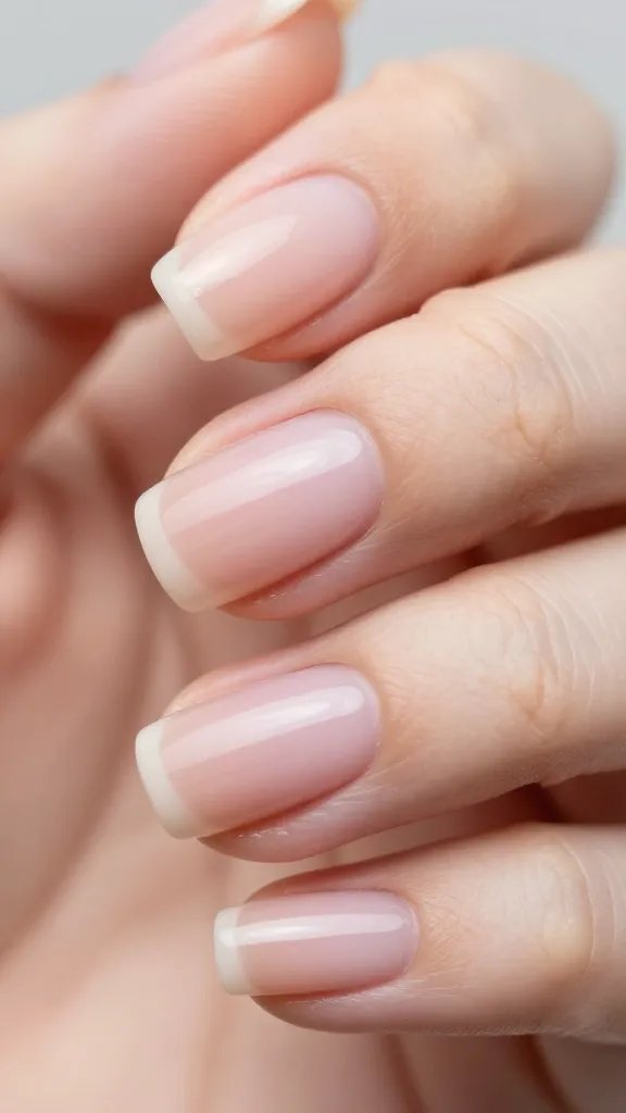 Closeup of perfect gel-polished fingernail.