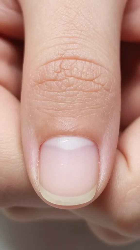 Closeup of healthy natural fingernail.