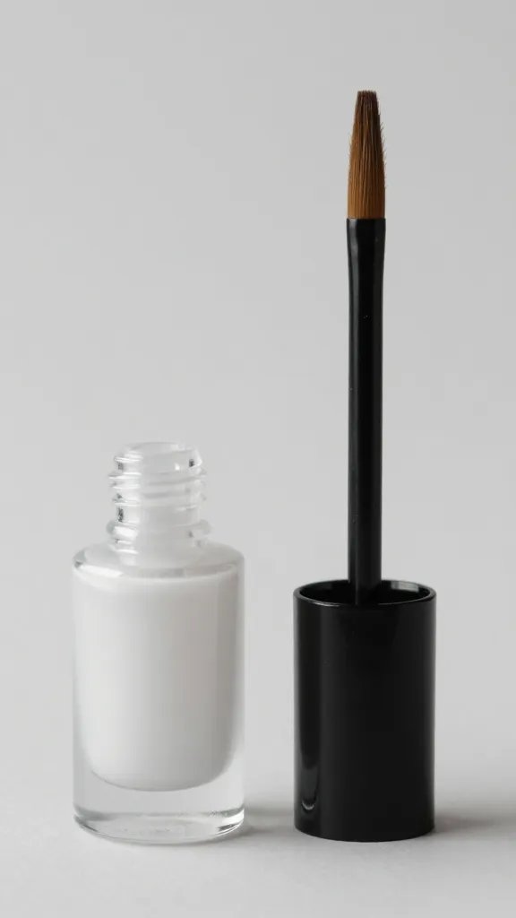 Single top coat brush, clear polish drop.