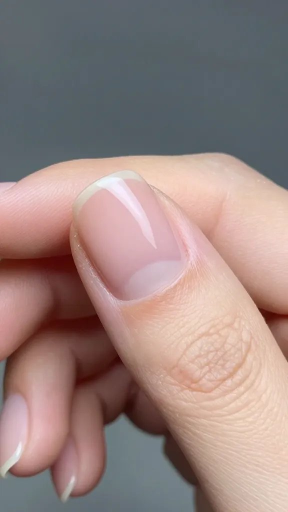 Single perfectly repaired nail, high shine.