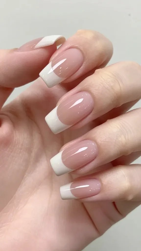 Closeup, perfectly bonded acrylic nail.