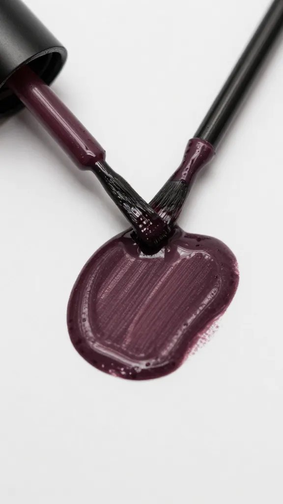 Closeup: thick nail polish brush stroke.