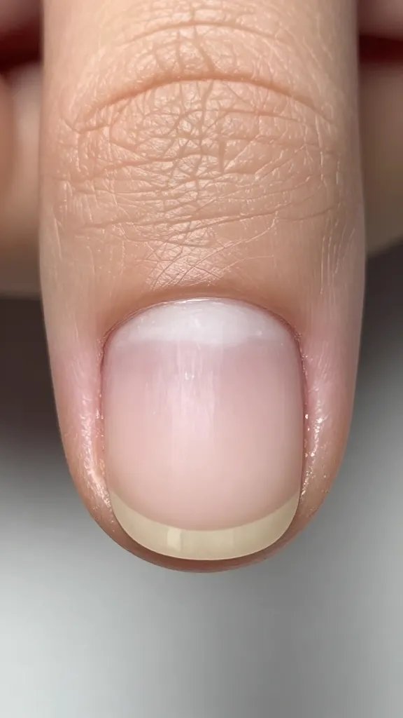 Bare nail plate, detailed closeup