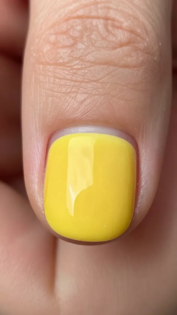 Yellow brittle nail, extreme closeup