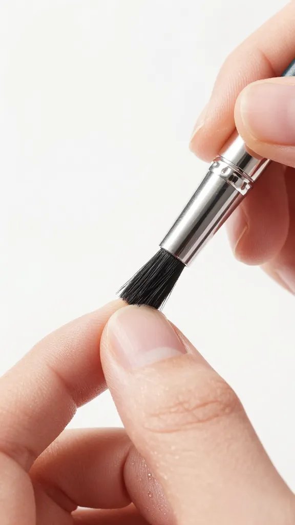 Regular polish brush, applying to nail.