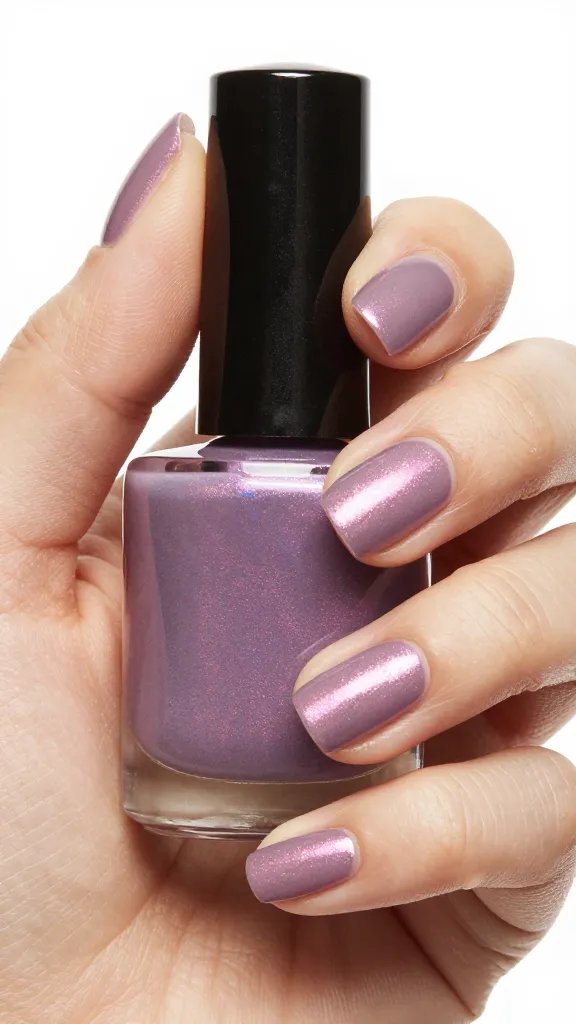 Shiny top coat, regular polish over gel.