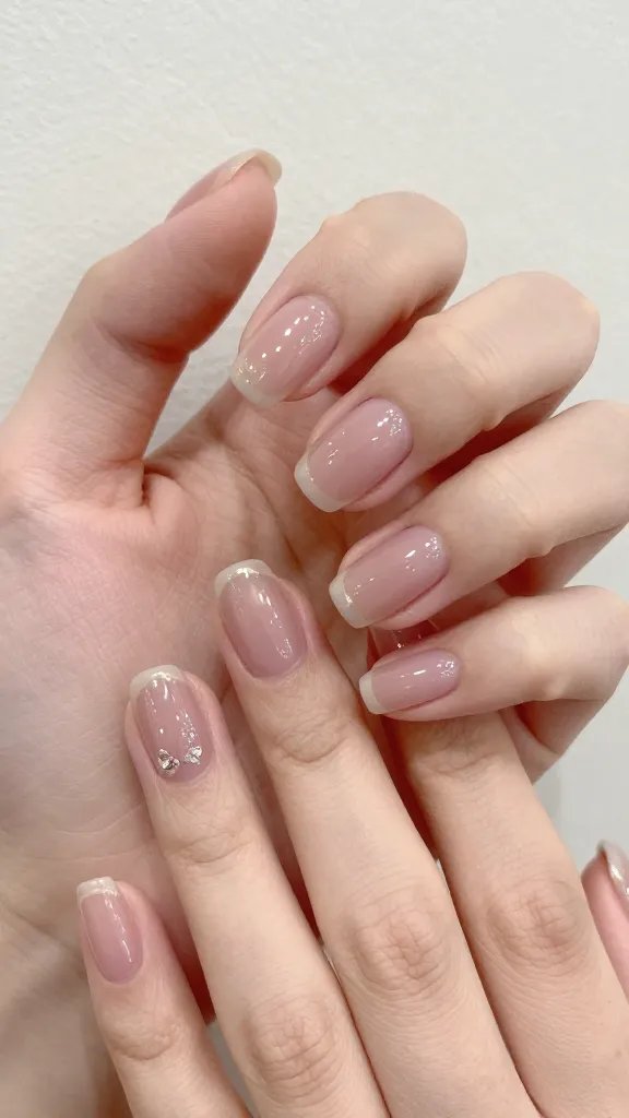 Strong, shiny fingernail, polished.