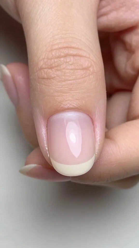 Delicate nail tip with subtle growth.