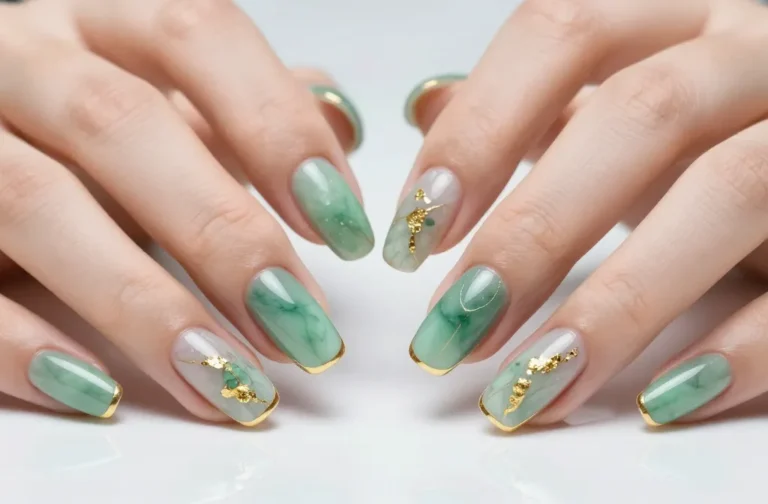 32 Jade and Gold Nails: Luxe Mani Ideas