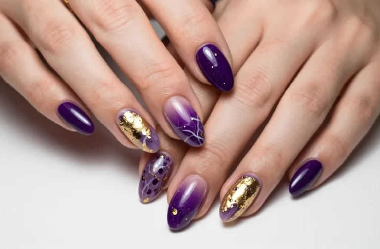 26 Purple and Gold Nails Designs: Bold Nail Inspirations
