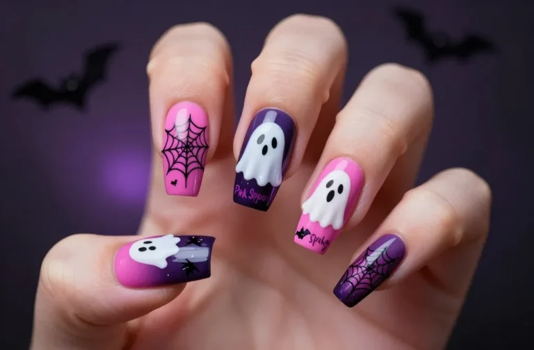 Get Spooky Cute! 34 Pink Spooky Nails