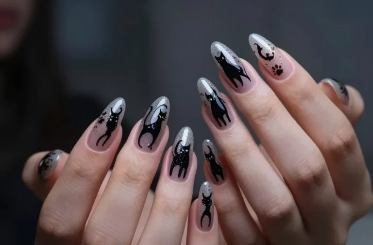 27 Black Cat Nails So Chic You'Ll Obsess