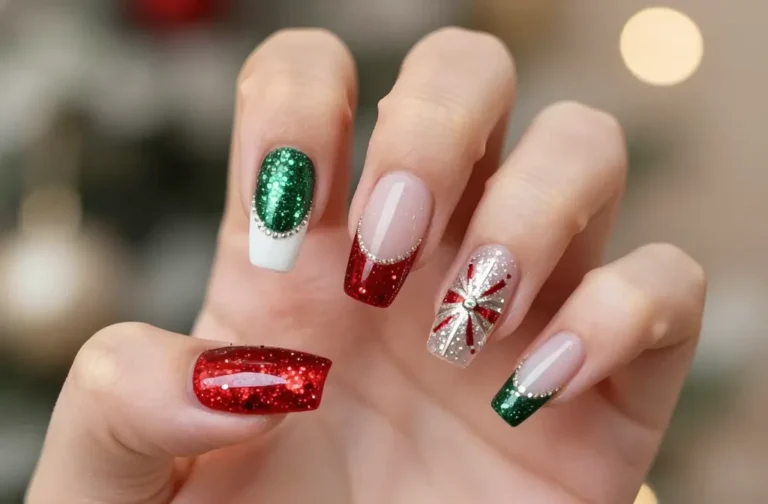 Get the Glow! 29 Christmas Nails Acrylic Magic Awaits