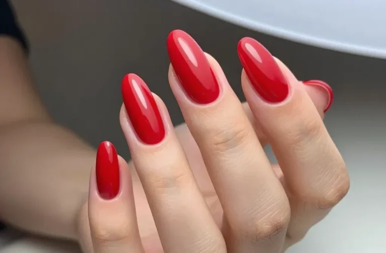 Slay with 28 Red Acrylic Nails!