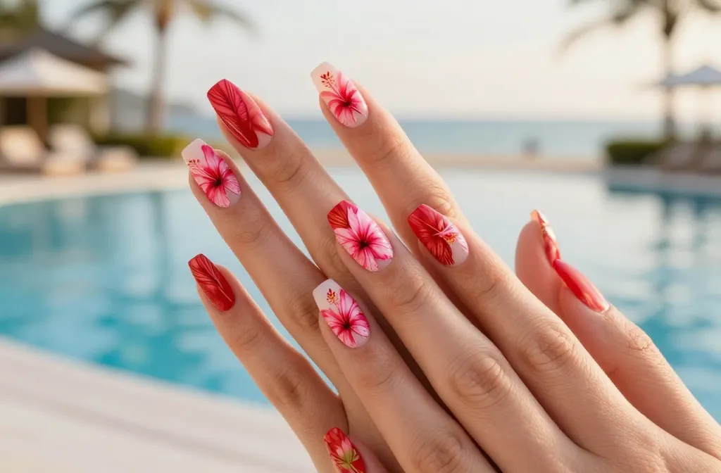 Hot 17 Summer Nails with Hibiscus Ideas