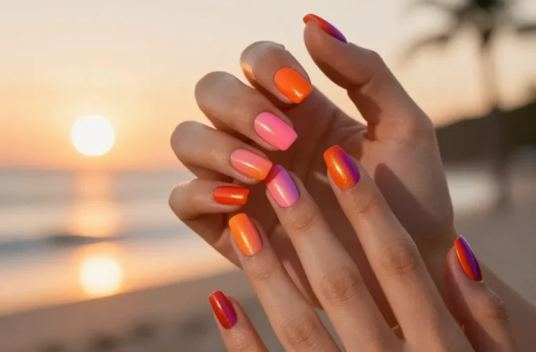 Head-Turning 20 Summer Sunset Nails