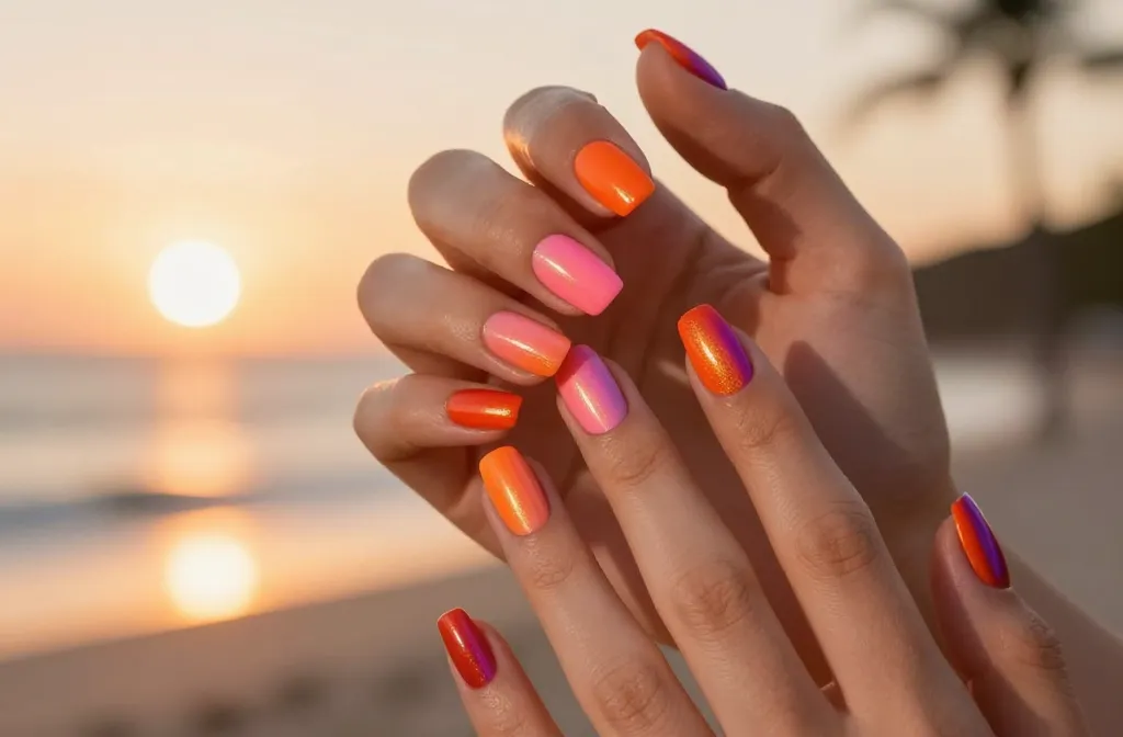 Head-Turning 20 Summer Sunset Nails