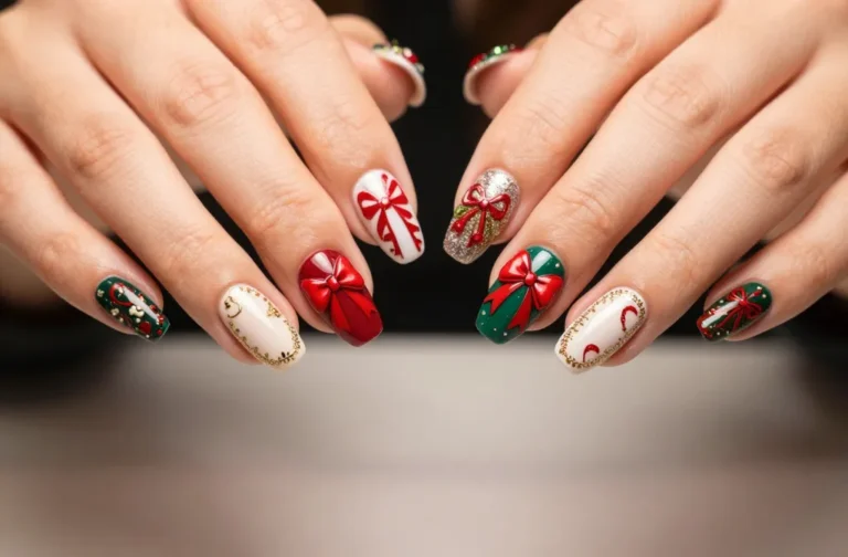 Cutest 20 Christmas Bow Nails Ever!