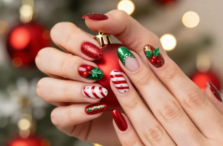 Dazzle with 21 Red & Green Christmas Nails
