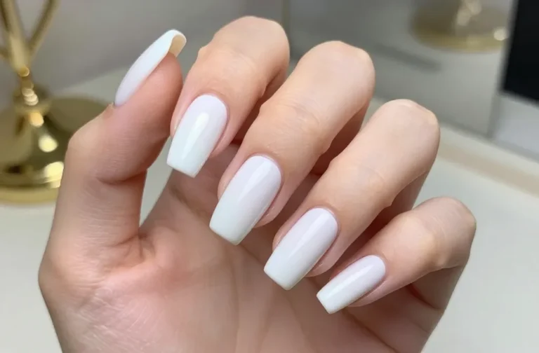 Slay with 22 White Acrylic Nails!