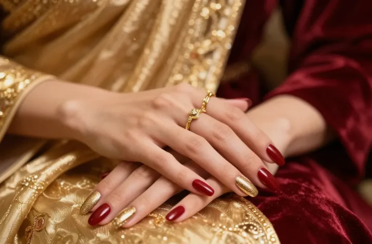 Pure Royalty 21 Red and Gold Nails